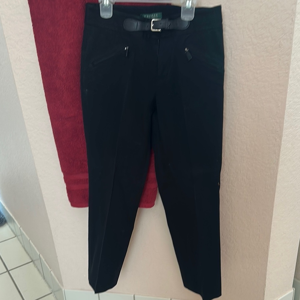 Black Trousers with Belt by Ralph Lauren